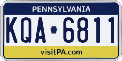 PA license plate KQA6811
