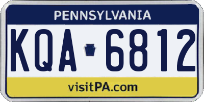 PA license plate KQA6812