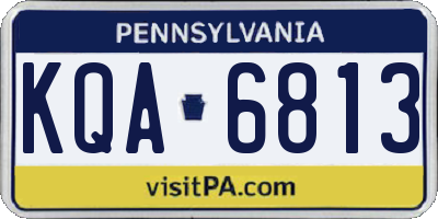 PA license plate KQA6813