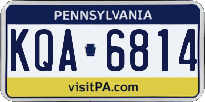 PA license plate KQA6814