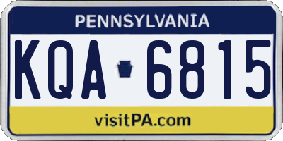 PA license plate KQA6815