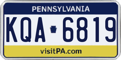 PA license plate KQA6819