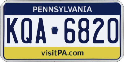 PA license plate KQA6820