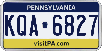 PA license plate KQA6827