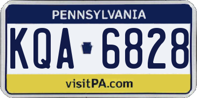 PA license plate KQA6828
