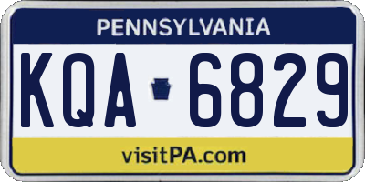 PA license plate KQA6829