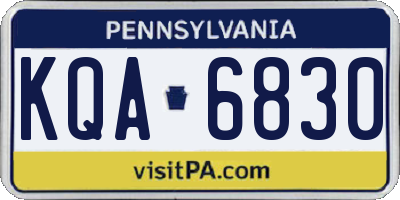 PA license plate KQA6830