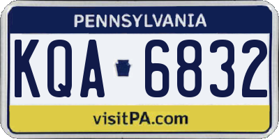 PA license plate KQA6832