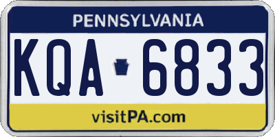 PA license plate KQA6833