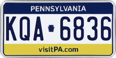 PA license plate KQA6836
