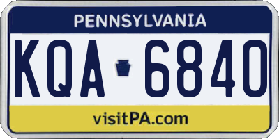PA license plate KQA6840