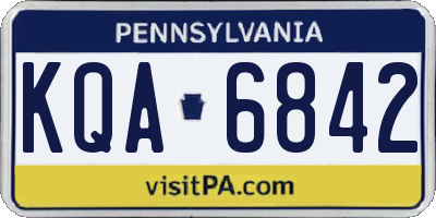 PA license plate KQA6842