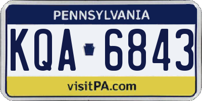 PA license plate KQA6843