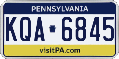 PA license plate KQA6845
