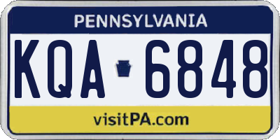 PA license plate KQA6848