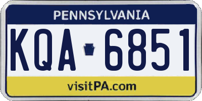 PA license plate KQA6851