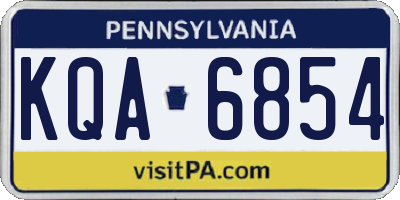 PA license plate KQA6854