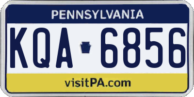 PA license plate KQA6856