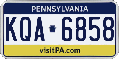 PA license plate KQA6858