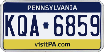 PA license plate KQA6859