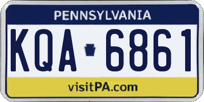 PA license plate KQA6861