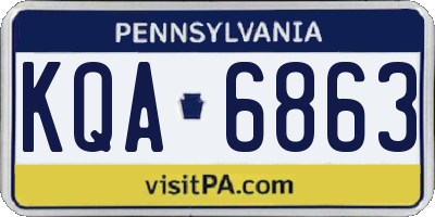 PA license plate KQA6863