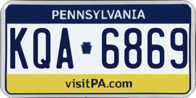 PA license plate KQA6869