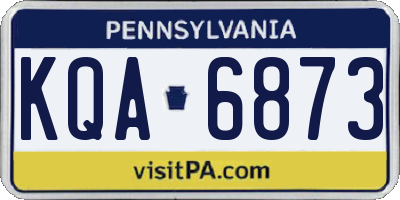 PA license plate KQA6873