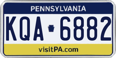 PA license plate KQA6882