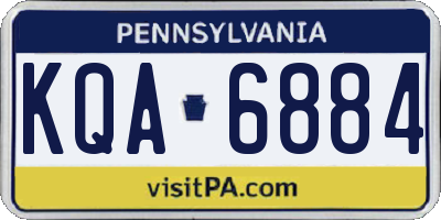 PA license plate KQA6884