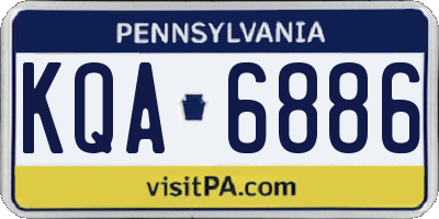 PA license plate KQA6886