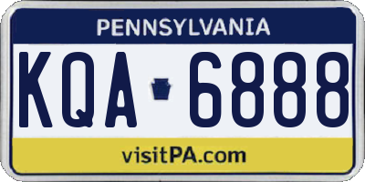 PA license plate KQA6888
