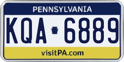 PA license plate KQA6889