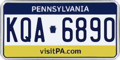 PA license plate KQA6890
