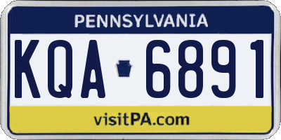 PA license plate KQA6891