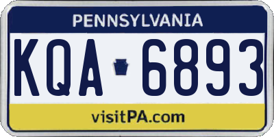 PA license plate KQA6893