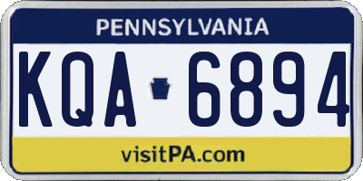PA license plate KQA6894