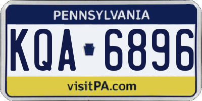 PA license plate KQA6896
