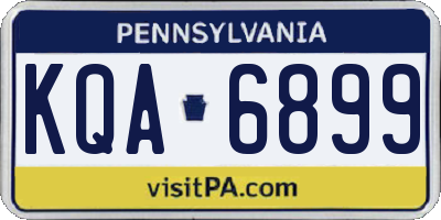 PA license plate KQA6899