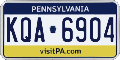 PA license plate KQA6904