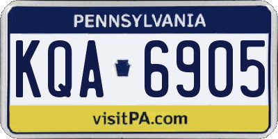 PA license plate KQA6905