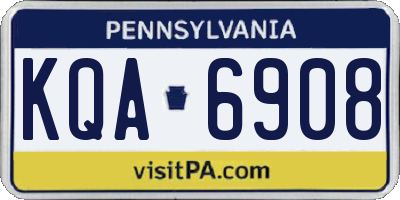 PA license plate KQA6908