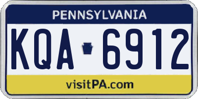 PA license plate KQA6912