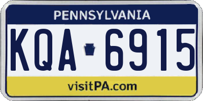 PA license plate KQA6915