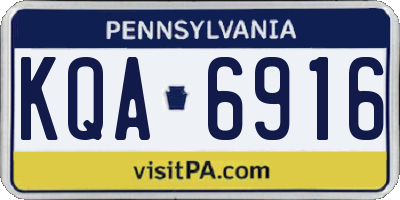 PA license plate KQA6916