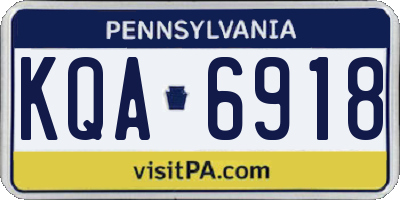 PA license plate KQA6918