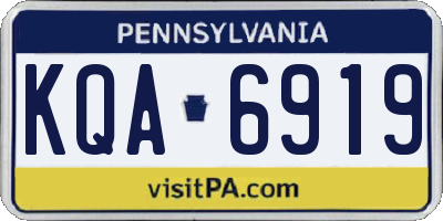 PA license plate KQA6919