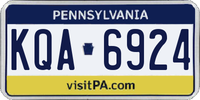 PA license plate KQA6924