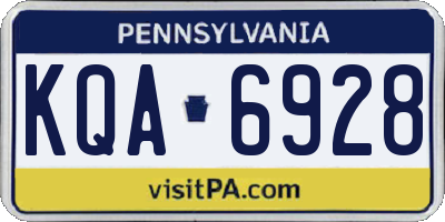PA license plate KQA6928