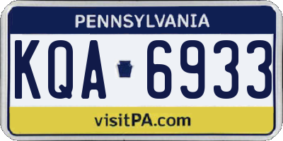 PA license plate KQA6933
